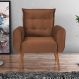 Poltrona Decorativa para Sala Arcos Veludo Ferrugem