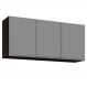 Armário Aéreo de Cozinha 120cm 3 Portas Virgínia Preto/Cinza - Lumil