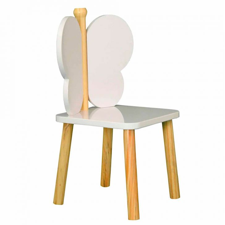 Cadeira Hora de Brincar Borboleta Branca e Natural