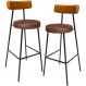 Kit 02 Banquetas Alta Bar Cozinha Sala De Jantar Milão L02 Couríssimo Whisky Marrom - Lyam Decor