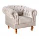 Poltrona Chesterfield Dom Pedro Vintage Retrô Capitonê Suede Bege