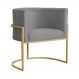 Poltrona Decorativa Luana Requinte Suede Cinza - DS Estofados
