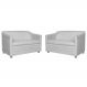 Combo 02 Namoradeira Decorativa Tilla Pés Cromados Suede Branco - DS Estofados