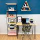 Home Office Escrivaninha Hairpin e Estante Torre Slim Industrial Natural e Preto
