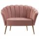 Sofa Namoradeira 2 Lug 135 cm Pes Tauari 7050 Veludo Rosa Dmobiliario