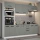 Cozinha Completa Madesa Agata 270001 com Armário e Balcão (Sem Tampo e Pia) - Branco/Cinza