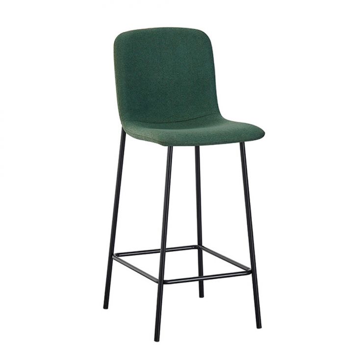 Banqueta Celeste Bouclé Verde Oliva e Preta