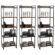 Kit 3 Estantes Livreiro Multiuso Prisma Estilo Industrial 60cm 5 Prateleiras C08 Nogal - Mpozenato