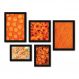 Kit Com 5 Quadros Decorativos - Laranja Sorvete Pimentão Folha - 107kq01p