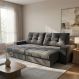 Sofá 3 Lugares Retrátil e Reclinável Biarritz Suede Grafite