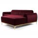 Sofá 230cm 4 Lugares com Chaise Direito Pés Gold Molino B-278 Veludo Marsala - Domi