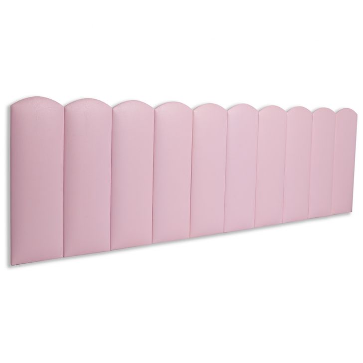 Cabeceira King Estofada Para Cama Box Kit 10 Placas Adesivas - Modelo Nuvem Courino Rosa