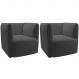 Kit 2 Poltronas para Sala e Escritório Decorativas Maliva Veludo Cinza