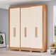 Guarda-Roupa Solteiro Briz 6 Portas 3 Gavetas Nature e Off White