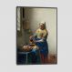 Quadro Vermeer The Milkmaid Tela Moldura Preta 63X42Cm