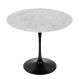 Mesa de Jantar Tulipa Saarinen Redonda 120 cm Mármore Carrara Base Preto