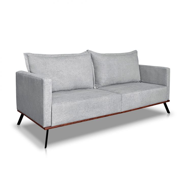 Image of Sofá 3 Lugares Zeus Linho Bouclê Cinza Claro 200 Cm PLA-MO895UP05XESMOB