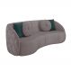 Sofá Decorativo 240cm com Almofadas Redondas Clarke Veludo Rosê G45 - Gran Belo