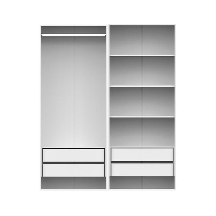 Guarda-roupa Modulado Com Cabideiro E Prateleiras New Tuyo 4 Gavetas Branco 90 Cm