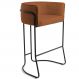 Banqueta Decorativa Fixa Base de Aço Preto Betina D02 Veludo Telha C-262 - Lyam Decor