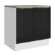 Balcão 80 cm 2 Portas Branco/Preto Lux Madesa