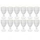 Kit 12 Taças Cristal 330ml Fio de Ouro Imperial Lyor Avulsa Servir Sucos Água Drinks Mesa Posta