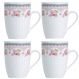 4 Canecas de Porcelana para Chá 310ml com Tampa e Filtro Ino