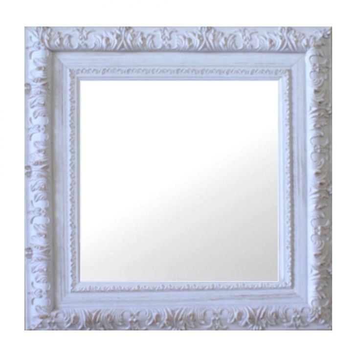 Espelho Moldura Rococó Externo 16276 Branco Patina Art Shop