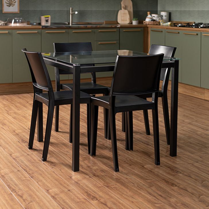 Conjunto de Cadeiras de Plástico Hydra Preto
