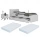 Conjunto Quarto Bicama com Colchão e Baú/Mesa de Cabeceira Retrô Multimóveis MP4222 Branco/Preto