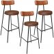 Kit 03 Banquetas Alta Bar Cozinha Sala De Jantar Milão L02 Couríssimo Camel Marrom - Lyam Decor