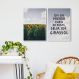 Quadro Frase Seja um Girassol 62x43 2-43x30 Filete Branco