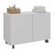 Gabinete Armário de Banheiro 62,5cm com Rodízios 2 Portas Multimóveis MP5043 Branco