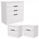 Comoda 4 Gavetas 02 Mesas de Cabeceira 2G S82224 Branco Kappesberg