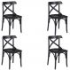 Kit 4 Cadeiras Decorativas Crift Preto - Gran Belo