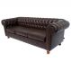 Sofá Chesterfield Capitone Luiz XV Corano Marrom Café 2M