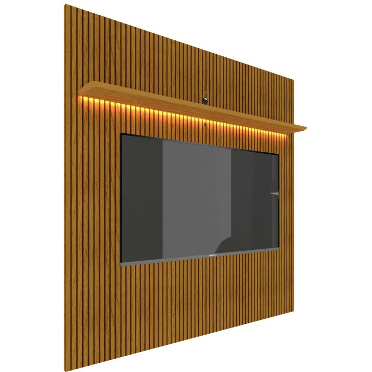 Painel para TV 2.2 Ripado 3D com LED Requinte Naturale - Gelius Móveis