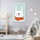Quadro Infantil Coelho na Neve 100x70 Caixa Branco