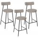 Kit 03 Banquetas Baixa Para Cozinha Sala De Jantar Bancada Milão L02 Linho Bege - Lyam Decor