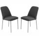 Conjunto 2 Cadeiras Londres Veludo Cinza Metal Champanhe