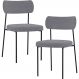 Kit 02 Cadeiras Estofadas Para Sala De Jantar Melina L02 Suede Cinza - Lyam Decor