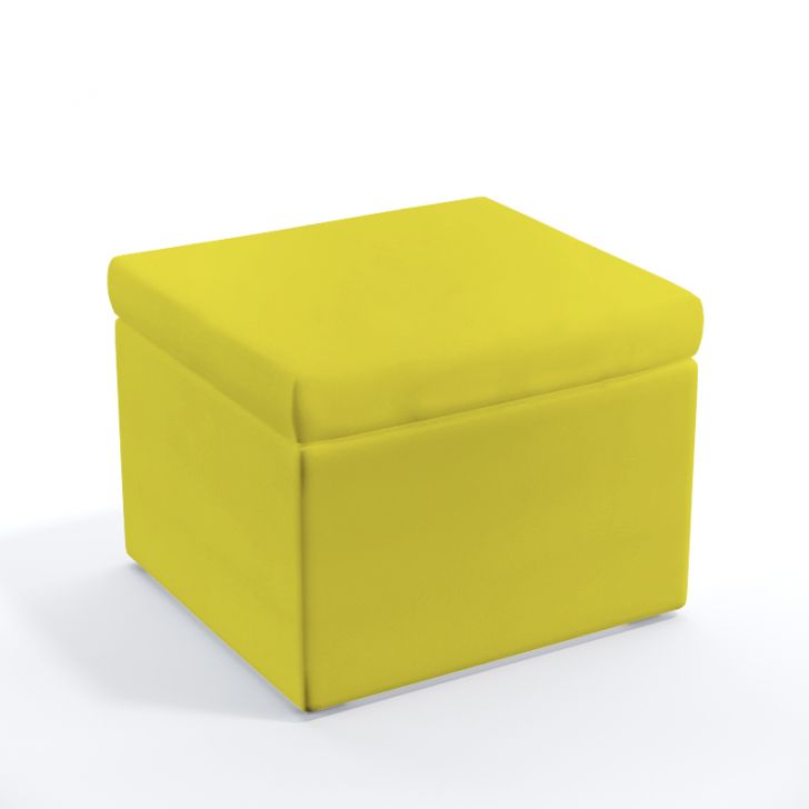 Puff Quasar Para Sala de Estar Sued Amarelo Aradecor