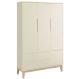 Guarda-Roupa Retrô 3 Portas Classic New Areia Fosco com Natural - Reller