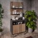 Conjunto Painel Organizador com Solesi/Chico 2 Prateleiras Preto/Freijó G96 - Gran Belo