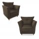 Combo 02 Poltronas Decorativa Isis Pés de Madeira Suede Marrom - DS Estofados