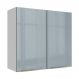 Armário Aéreo 70 cm 2 Portas Branco/Cinza Lux Madesa