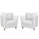 Kit 02 Poltronas Decorativas Isis Pés de Madeira Suede Branco - DS Estofados