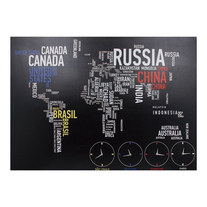 Imagem do Quadro Mapa e Relógio Mundi Fullway 100X140 Quadro Mapa e Relógio Mundi Fullway 100X140