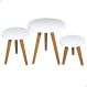 Kit Trio Jogo de Mesinhas Lateral Redondas Sala Pé Palito Retro Decoração Porta Objetos