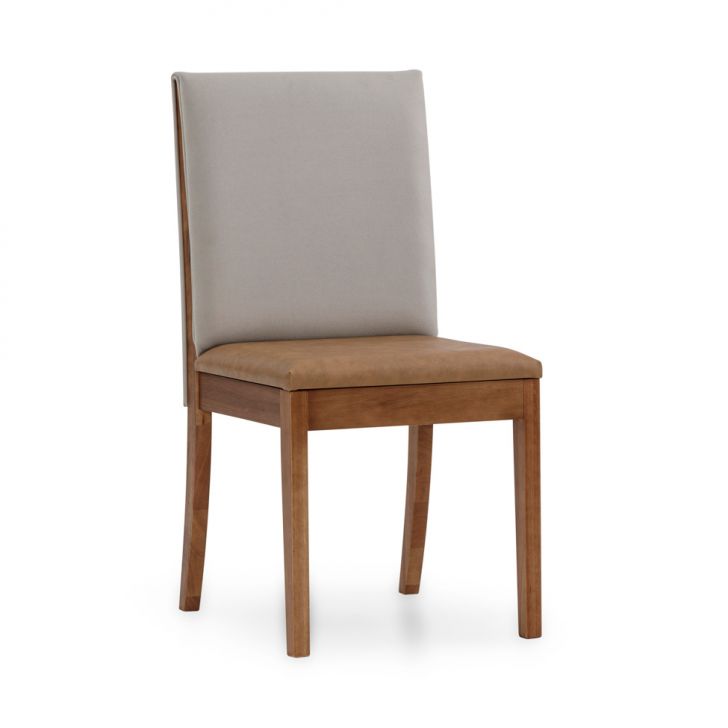 Cadeira Doroty Revestimento Sintético Caramelo e Bege